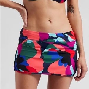 Athleta Tidal Swim Skirt // Tossed Floral Dress Blue